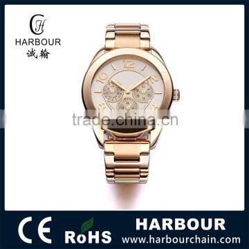 Full Stainless Steel Mutifunction Japan Quartz Wirst Watch Gold photo-2