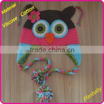 2015 new hand crochet owl animal hat funny winter hats knitted crochet hats for children