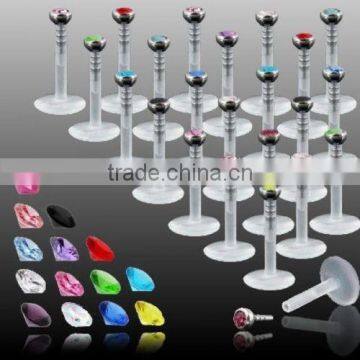 Bioflex Labret Lip Piercing Diamond