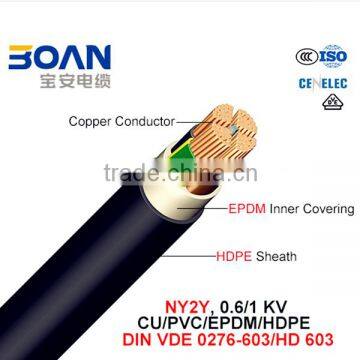 Ny2y Power Cable 0.6/1Kv Cu/PVC/HDPE VDE 0276-603/HD 603