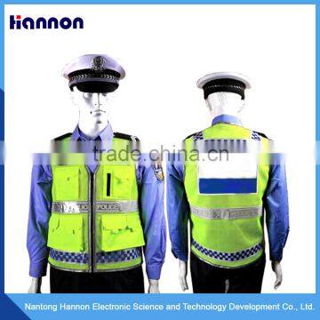 Traffic police safety cycling EN471 high visibility yellow reflective vests