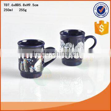 Decorative Crockery Christmas mug with decal pattern customized mug OEM