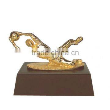 Gold Plated Metal Soccer Goalkeeper Sports Trophy