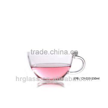 OEM logo glass cups with handle