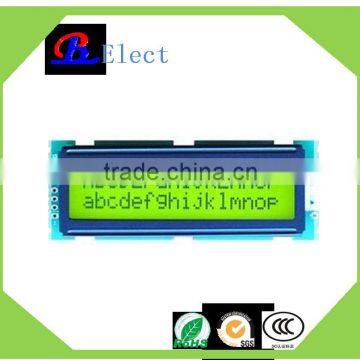 Bolong basic standard COB Stn 16X2 dot matrix character alphabet table two IC lcd display moudle with green/blueled backlight