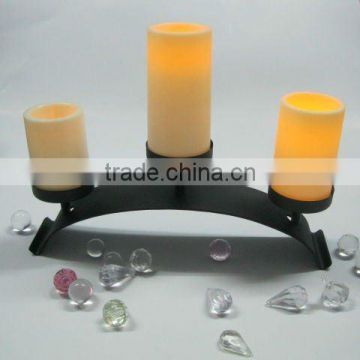 safe simple beautiful led candle with iron tabletop holder for decoration