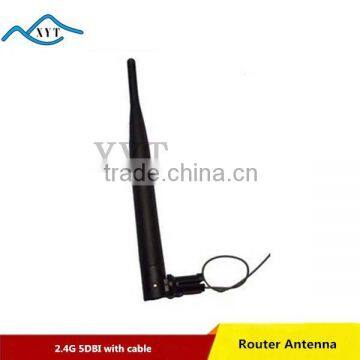 Factory Price 5dBi 2.4g 5.8g dual band wifi antenna with cable