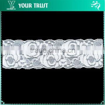Width 2.1 Centimeter White Stretch Trimming Spandex Elastic Lace photo-4