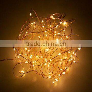 Powered by adapter led copper wire string light for christams holiday