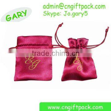 Personalized Jewelry Pouches Printed Drawstring Satin Silk Bag