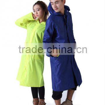 190T PA coating waterproof full body pongee raincoat for adult for kids yellow color fashion style