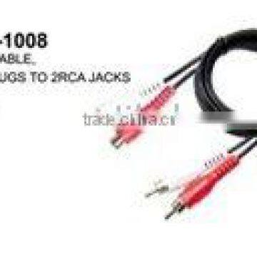 AUDIO CABLE,2RCA PLUGS TO 2RCA JACKS