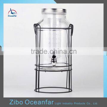Hot Sale 5.8L Glass Decanter Clear Glass Water Dispenser Bottle With Tap