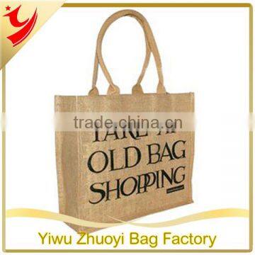 Healthy Hessian Printed Foldable Burlap Jute Shopping Bag Wholesale