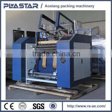 Plastic jumbo roll slitting rewinder