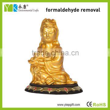 Religious Kwan Yin statue 3D activated carbon carving crafts as car decoration and business gift