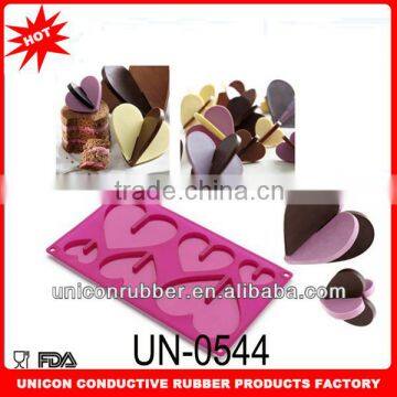 Hot sale 3D heart shape chocolate mold for chocolate decoration UN-0544