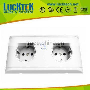 2*GANG double Europe power Socket outlets with switches,wallplate soeckt,high quality