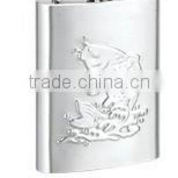 2015 Fashion Stainless Steel Hip Flask Embossed Different Picture