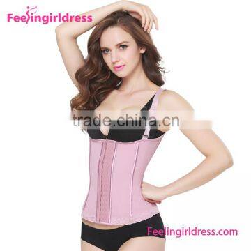 Pink Plus Size Latex Waist Trainer Strap Lace Mature Shapewear