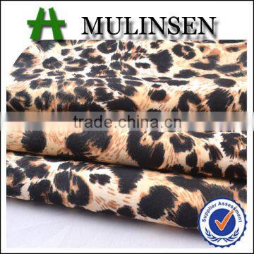 Shaoxing textile 75d/72f leopard print lycra spandex scuba poly fabric