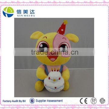 Happy birthday stuffed dog with a cake best gift for birthday party