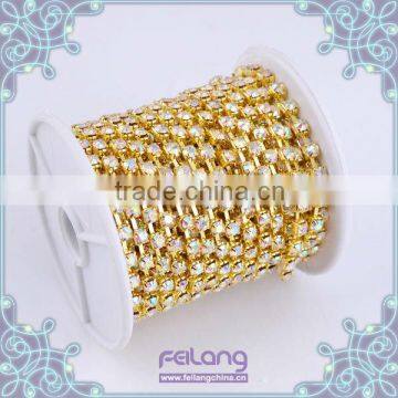 Crystal AB rhinestone cup chain