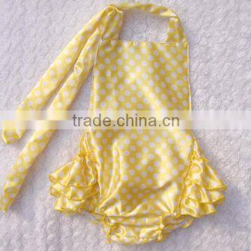 KP-BUBR022 Infant baby girl yellow strapes one piece swimwear baby beach suit 2015