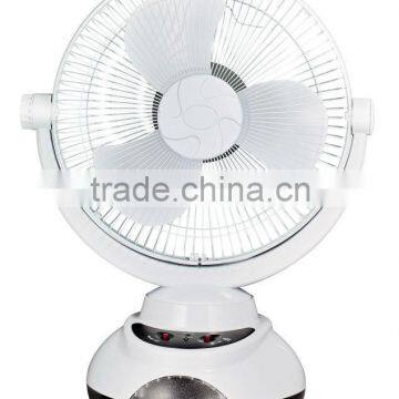 rechargeable fan with 12"oscillating 2-speed table fan 2015