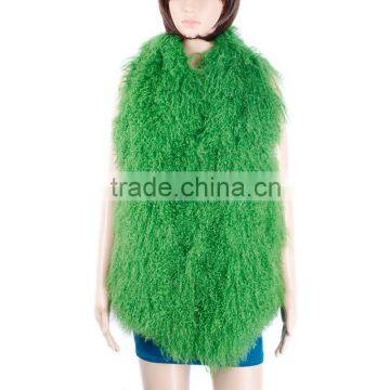 Genuine Tibetan lamb fur vest long fur vest KZ150026