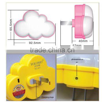 cloud desgin led night light sensor wall lamp for kids baby