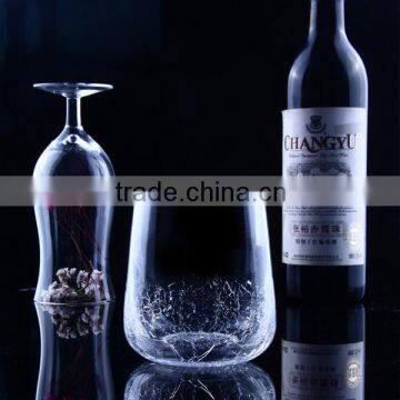 Hand blown shaped drinking glass,stemless wine glass