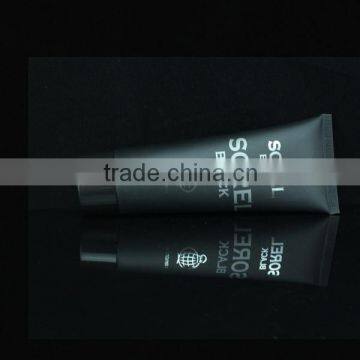 black matt sample cosmetic plastic packing tube with black screw cap