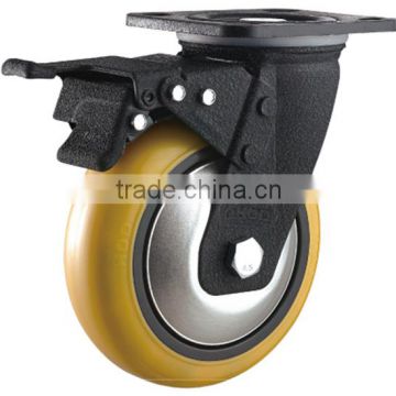 Swivel total lock PU Caster Heavy duty Double Ball Bearing Caster