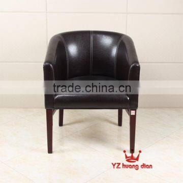 Black leather Chesterfield armchair / leather / fabric YZA500
