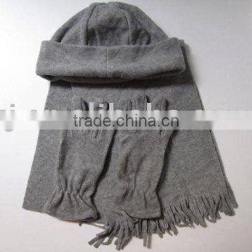 3pcs winter fleece sets ( scarf hat glove)