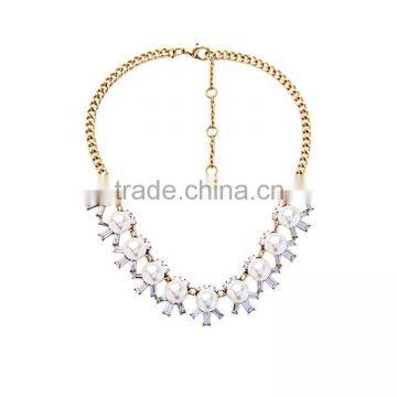 OEM/ODM Manufacture 2016 Simple Design Pearl Necklace Chain Necklace