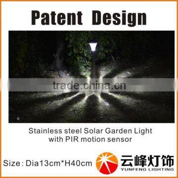 2014 New Design High Lumensolar Led Garden Light With PIR Sensor Solar LED Bollard Light