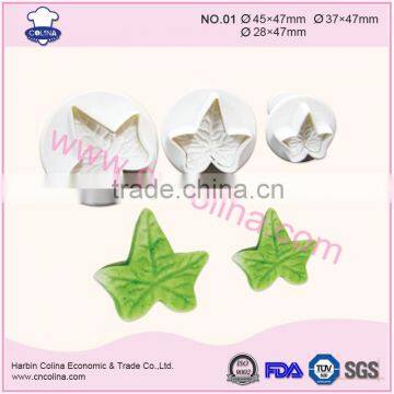 3pcs Ivy leaf fondant cake cookie plunger cutter