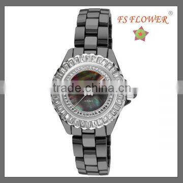Wholesale Fashion High Quality Diamond Stone Watches Ceramic Women Luxury Watches