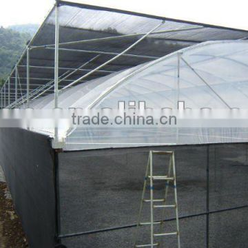 Multi-span polyethylene film greenhouse