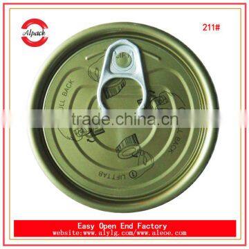 Pull ring bottle cap 211# tinplate easy open end