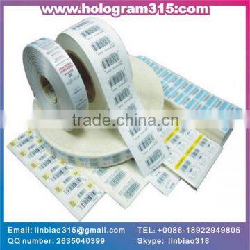 printable washable jewellery barcode hologram label in roll