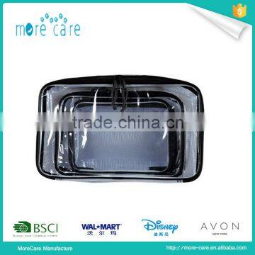 3pcs one set clear pvc travel bag