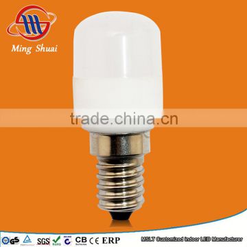 Zhejiang factory direct sale, SMD2835 E14 Ceramic T25 fridge led lamp 2.5W 220-240V 200LM hot sale with TUV CE approved