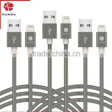 100% MFI Certified USB Cable Nylon Braided 2.4A 8pin Colorful USB Cable