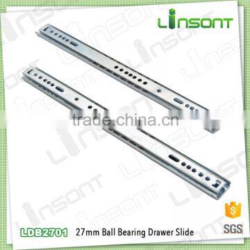 Popular 27mm two steps ball bearing bearer channel kitchen drawer slide