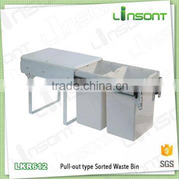 drawer pull out type plastic food waste composter fixing for cabinets waste bin