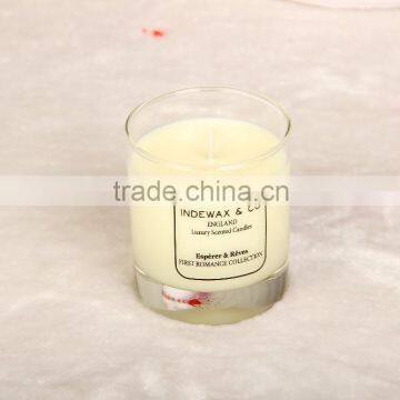 scented soy candle in glass jar with gift box