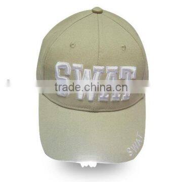 Whoelsale 6 Panel Cotton Embroidery Led Baseball Cap